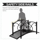 Outsunny Decorative Garden Bridge Landscaping with Railings for Creek Pond