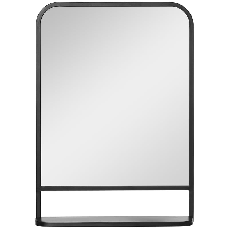 HOMCOM Rectangle Wall Mirror with Shelf 70 x 50 cm, for Living Room, Bedroom