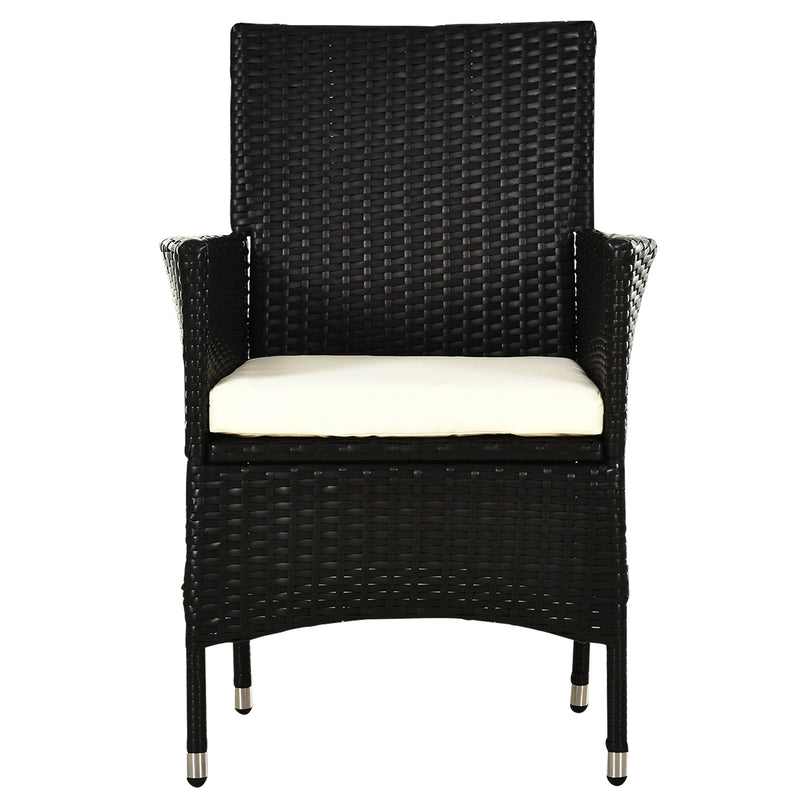 Outsunny Rattan Dining Chair Set - Dark Coffee