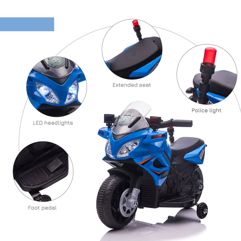 HOMCOM Kids Electric Ride On Motorcycke 6v - Blue