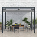Outsunny 3 x 3(m) Pergola with Retractable Roof and Aluminium Frame, Grey
