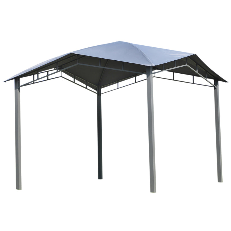 Outsunny 3x3(m) Outdoor Patio Gazebo Pavilion Canopy Tent Steel Frame Grey