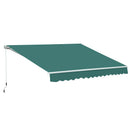 Outsunny Garden Sun Shade Canopy Retractable Awning, 3.5 x 2.5m, Dark Green