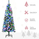 HOMCOM Christmas Tree Slim 5' with 250 Multi Coloured LED Lights