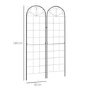 Outsunny Set of 2 Metal Trellis for Climbing Plants, Grid Design