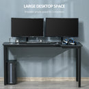 HOMCOM L-Shaped Corner Desk Wood Large PC Gaming Desk 145 x 81 x 76cm Black