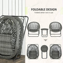 Outsunny 3 Piece Garden Furniture Set, PE Rattan Bistro Sets for 2 for Garden