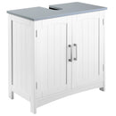 kleankin Pedestal Under Sink Cabinet, Bathroom Storage Vanity Unit, White