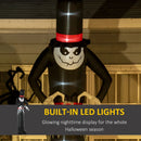 Inflatable Halloween Skinny Ghost in a Tall Hat, Blow-Up Outdoor LED Display for Garden