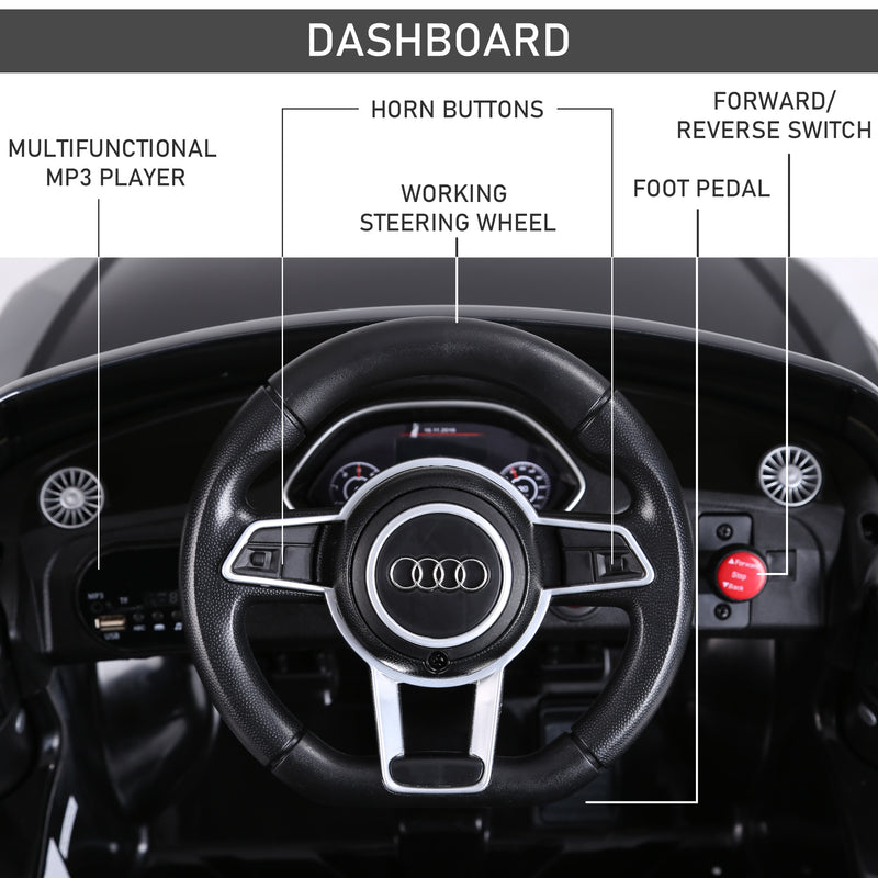 HOMCOM Kids Electric Ride On Car Audi TT RS - Black