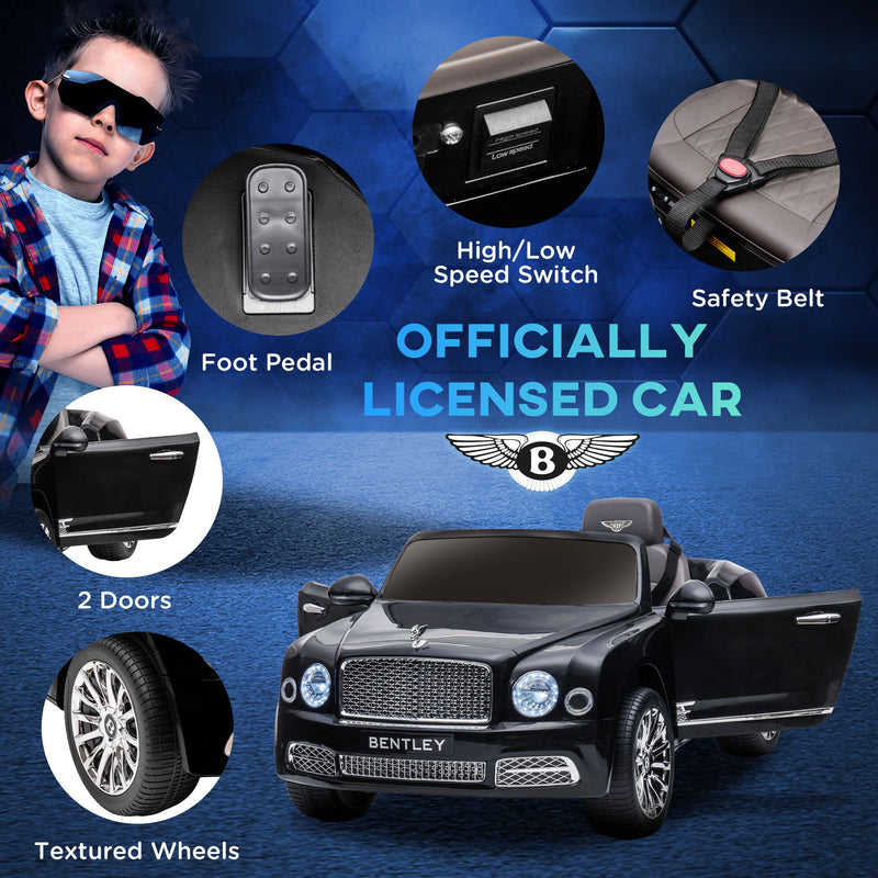 HOMCOM Kids Electric Ride On Car Bentley 12V - Black