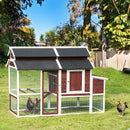 PawHut 207cm Wooden Chicken Coop Hen House