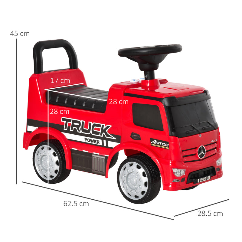 HOMCOM Kids Ride On Car Mercedes Benz Truck - Red