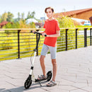 HOMCOM Folding Kick Scooter with Brakes - White