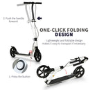 HOMCOM Folding Kick Scooter with Brakes - White