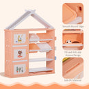 HOMCOM Kids Storage Unit Toy Box Organiser Book Shelf with shelves storage cabinets storage boxes and storage baskets Orange w/
