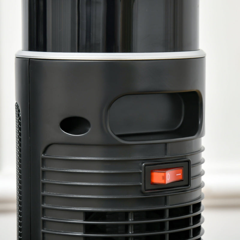 HOMCOM Ceramic Tower Indoor Space Heater w/ 42° Oscillation Remote Control Timer - Black