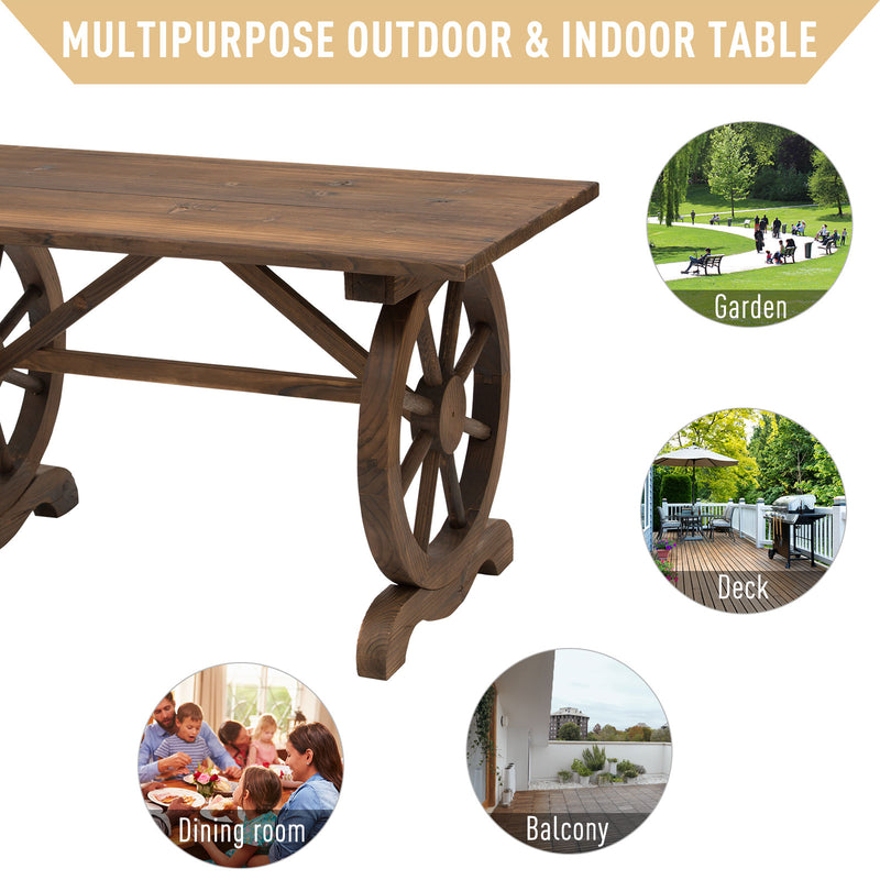 Outsunny Patio Table - Brown
