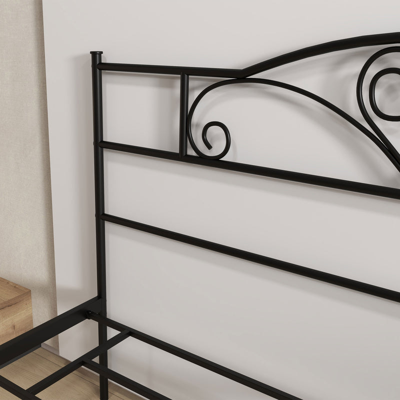 HOMCOM King Metal Bed Frame w/ Headboard and Footboard, 31cm Under-bed Space