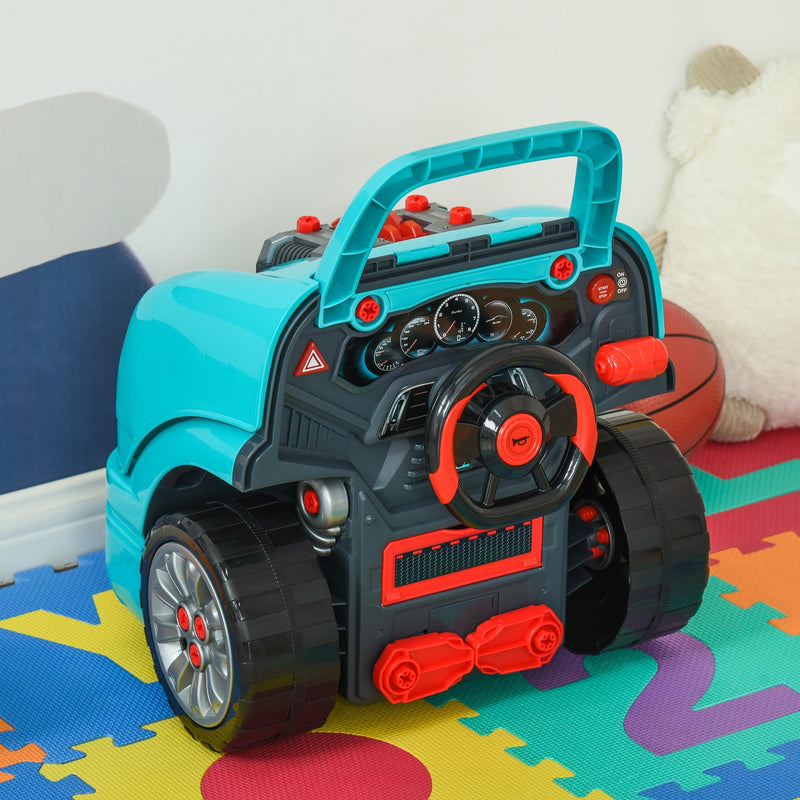 HOMCOM Kids Truck Engine Toy Set with Horn Light Car Key for Ages