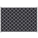 Outsunny Reversible Waterproof Outdoor Rug W/ Carry Bag, 182 x 274 cm, Black