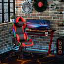 Vinsetto Racing Gaming Chair with RGB LED Light Lumbar Support -  Black Red