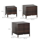 Outsunny Rattan Side Table Set- Brown