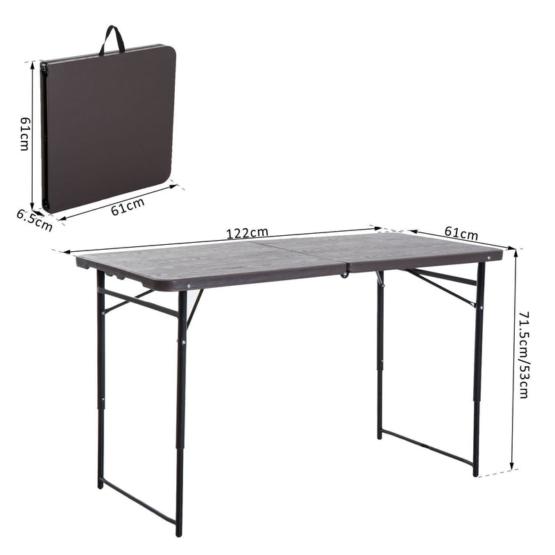 Folding Lightweight Picnic Table - Brown
