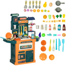 AIYAPLAY 77 Pieces Toy Kitchen with Sound and Light, Water Spray, Running Water