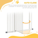PawHut 74-94cm Adjustable Metal Pet Gate Safety Barrier w/ Auto-Close Door White
