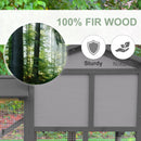 Pawhut Two Level Grey Rabbit Hutch