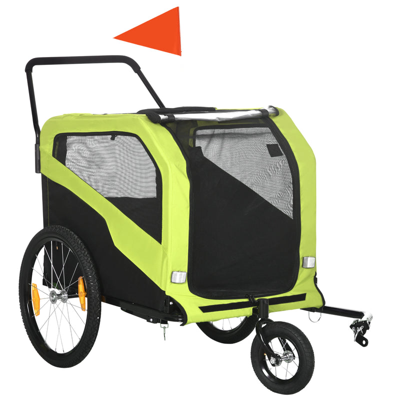 pawhut 2 in 1 dog stroller PawHut 2 In 1 Dog Bike Trailer Pet Stroller For Large Dogs W/ Hitch -