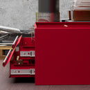 DURHAND Lockable 2 Drawer Tool Chest With Ball Bearing Slide Drawers Red