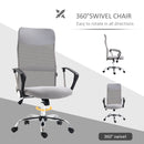 HOMCOM Executive Office Chair High Back Mesh Back Seat Desk Chairs, Light Grey