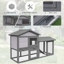 Pawhut Two Level Grey Rabbit Hutch