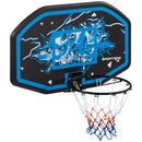 SPORTNOW Wall Mounted Basketball Hoop, Mini Basketball Hoop and Net, Blue