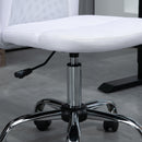 Vinsetto Armless Office Chair with Adjustable Height Mesh Back Wheels White