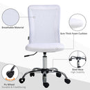 Vinsetto Armless Office Chair with Adjustable Height Mesh Back Wheels White