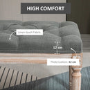 HOMCOM Vintage Shoe Benches with Wood Frame 80x40x41cm - Grey