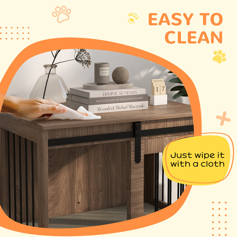 PawHut Dog Crate Furniture with Removable Cushion, for Medium Dogs - Brown