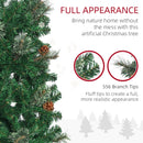 HOMCOM Christmas Tree Pencil 6.5' with 27 Pine Cone