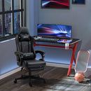 Vinsetto Racing Gaming Chair with Swivel Wheel PU Leather Recliner Gamer Desk for Home Office Black Red w/ Arm