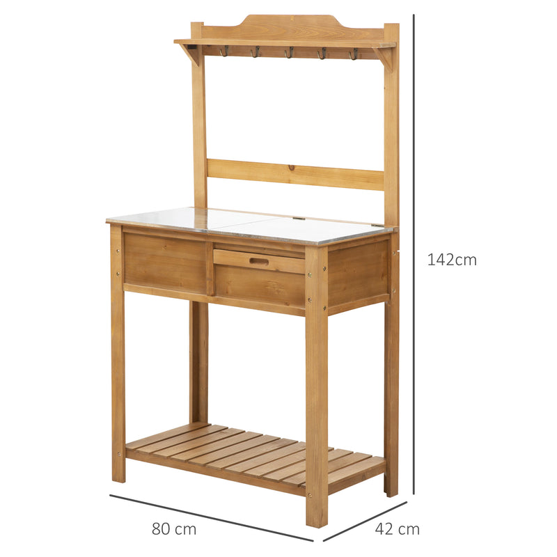 Outsunny Wooden Garden Potting Table