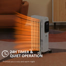 HOMCOM 1630W Oil Filled Radiator, 7 Fin Portable Heater w/ Timer Remote Control White