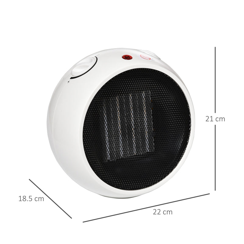 HOMCOM Small Space Heater, Ceramic Heater W/ 3 Heating Mode Adjustable Temperature