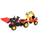 Kids Controllable Excavator with Trailer - Red/Yellow