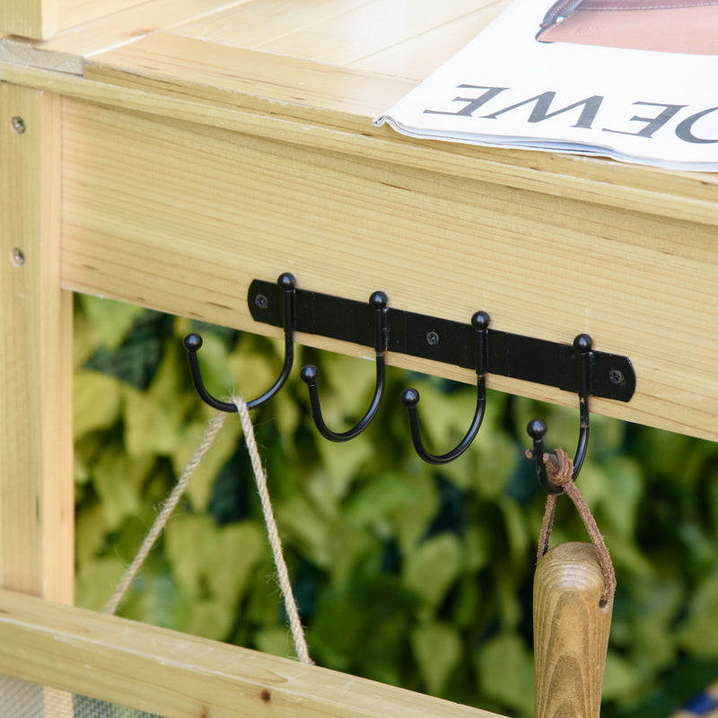 Outsunny Potting Bench Table 151L x 45.5W x 143Hcm