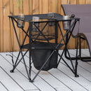 Outsunny Folding Camping Table Portable Picnic Table w/ Built-in Cooler & Carry Bag