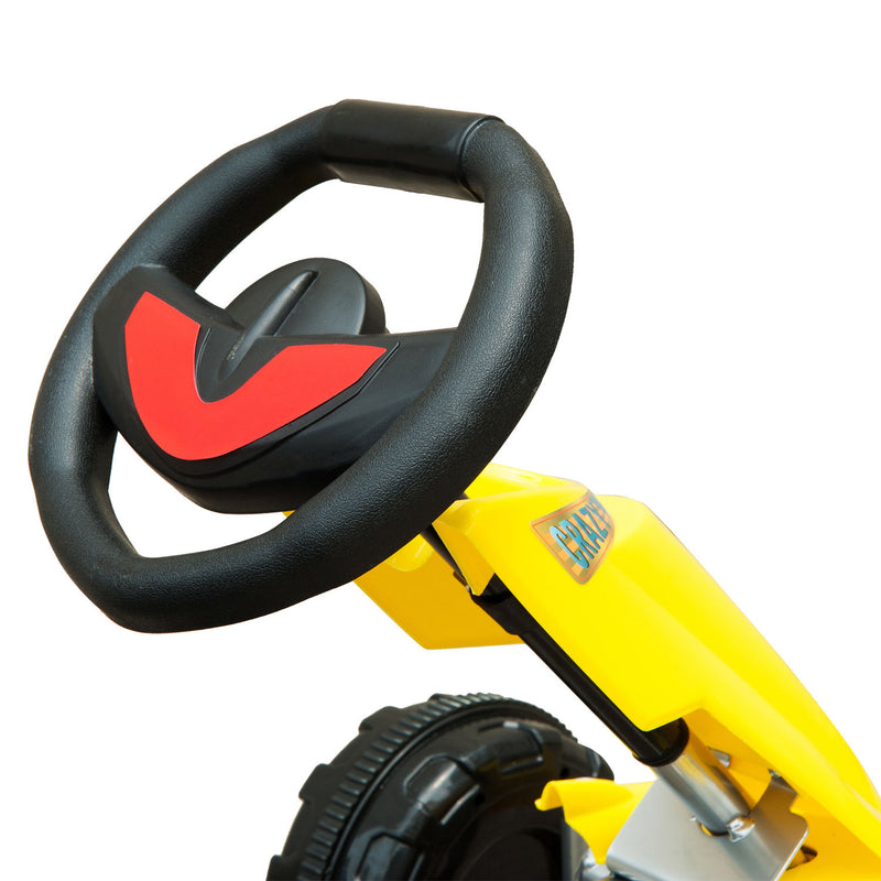 HOMCOM Kids Pedal Go Kart - Yellow & Black