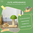 PawHut Mushroom-Shaped Cat-Scratching Post for Indoor Cats with Toy Balls